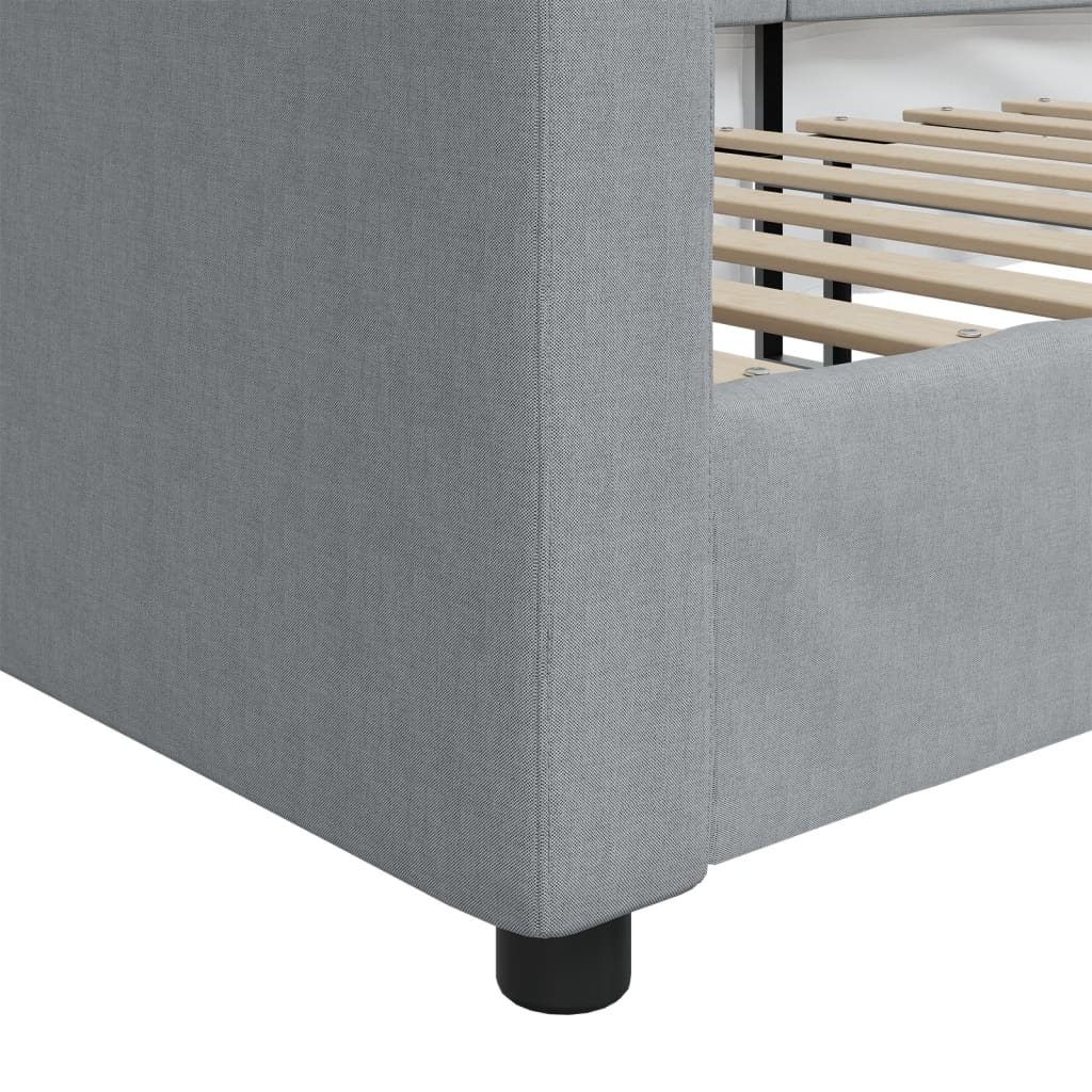 Lit de repos sans matelas gris clair 90x200 cm tissu - XIOS
