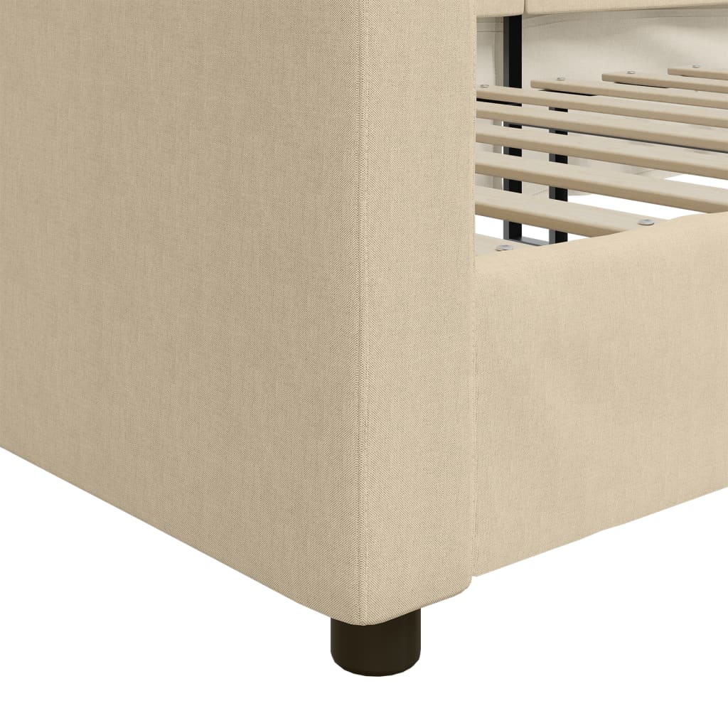 Lit de repos sans matelas crème 90x200 cm tissu - XIOS