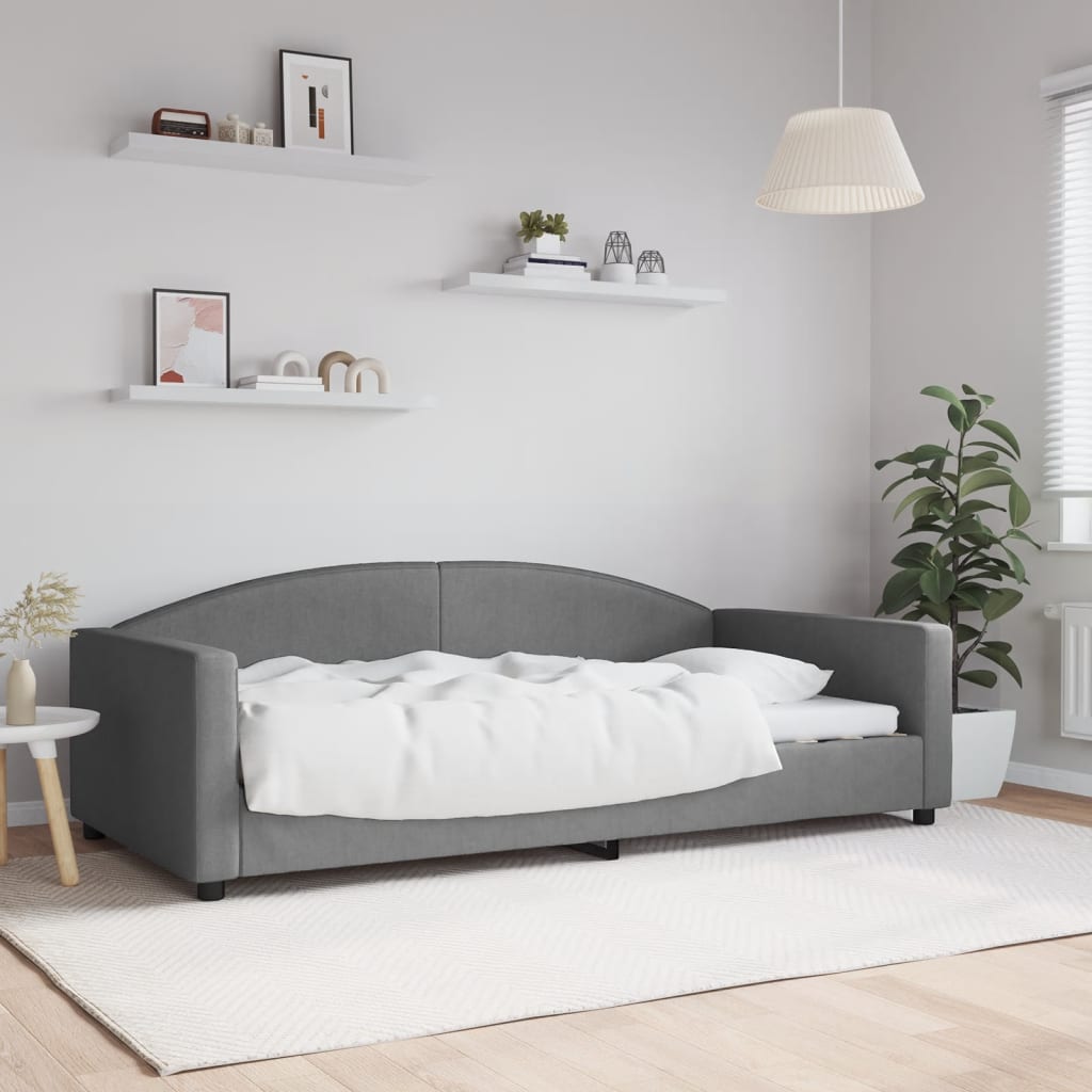 Lit de repos gris foncé 100x200 cm tissu - XIOS