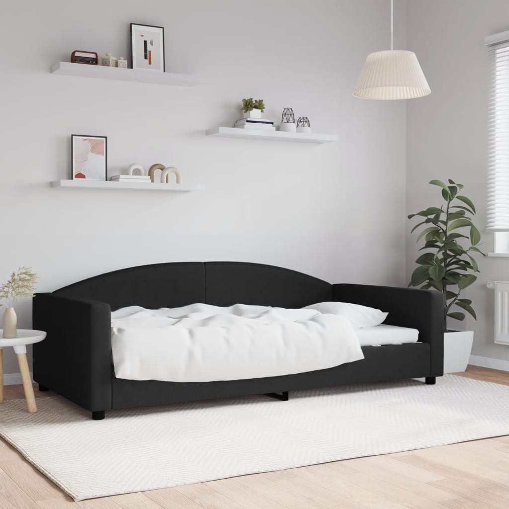 Lit de repos sans matelas noir 100x200 cm tissu - XIOS