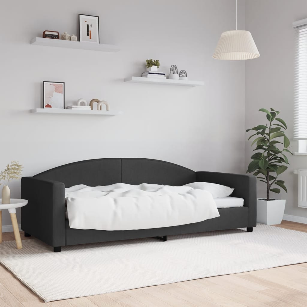 Lit de repos sans matelas noir 90x190 cm tissu - XIOS