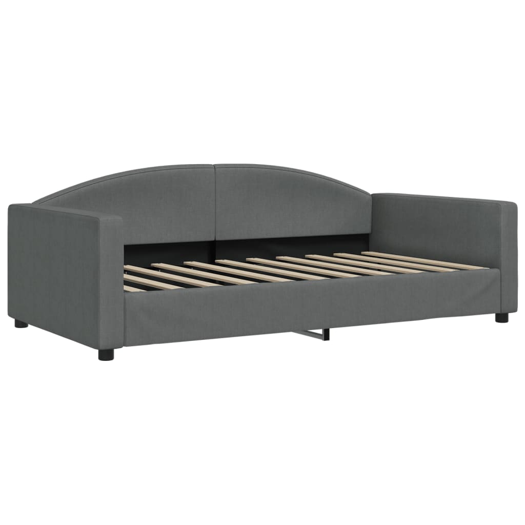 Lit de jour gris foncé 100x190 cm tissu - XIOS