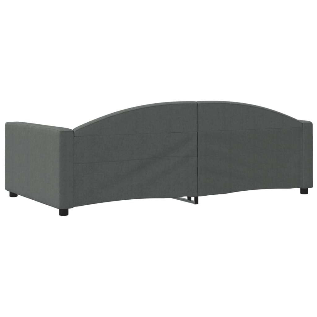 Lit de jour gris foncé 100x190 cm tissu - XIOS