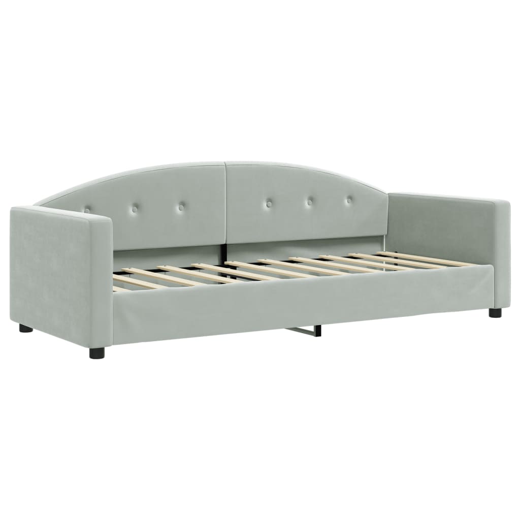 Lit de repos sans matelas gris clair 80x200 cm velours - XIOS