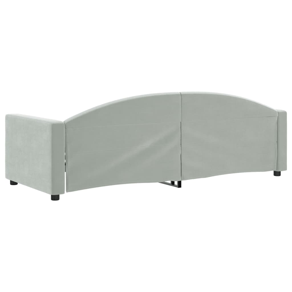 Lit de repos sans matelas gris clair 80x200 cm velours - XIOS