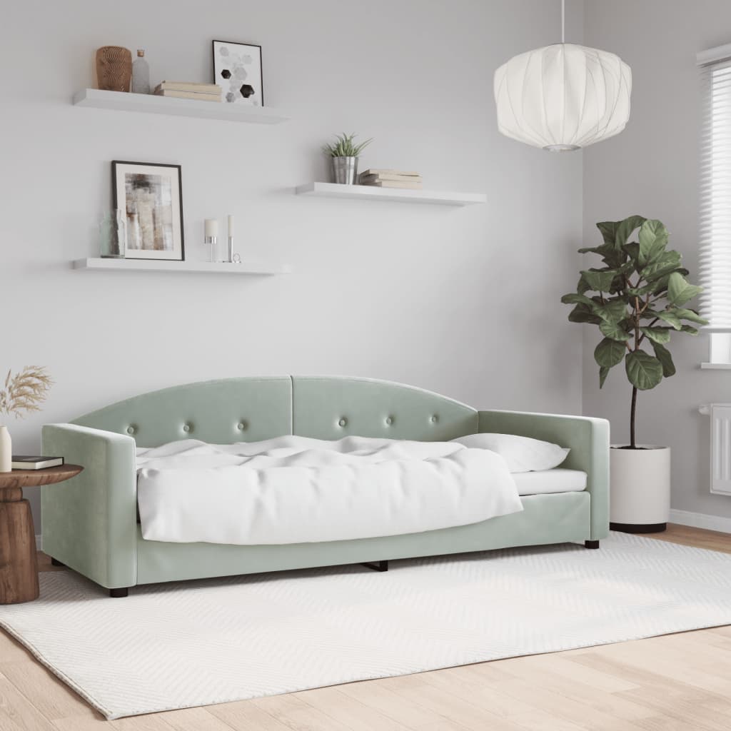 Lit de repos sans matelas gris clair 80x200 cm velours - XIOS
