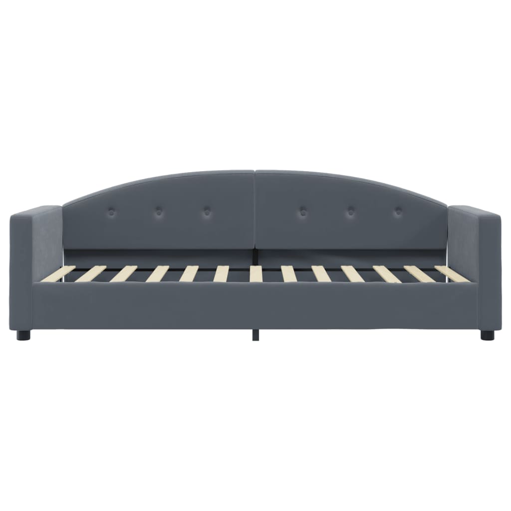 Lit de repos gris foncé 80x200 cm velours - XIOS