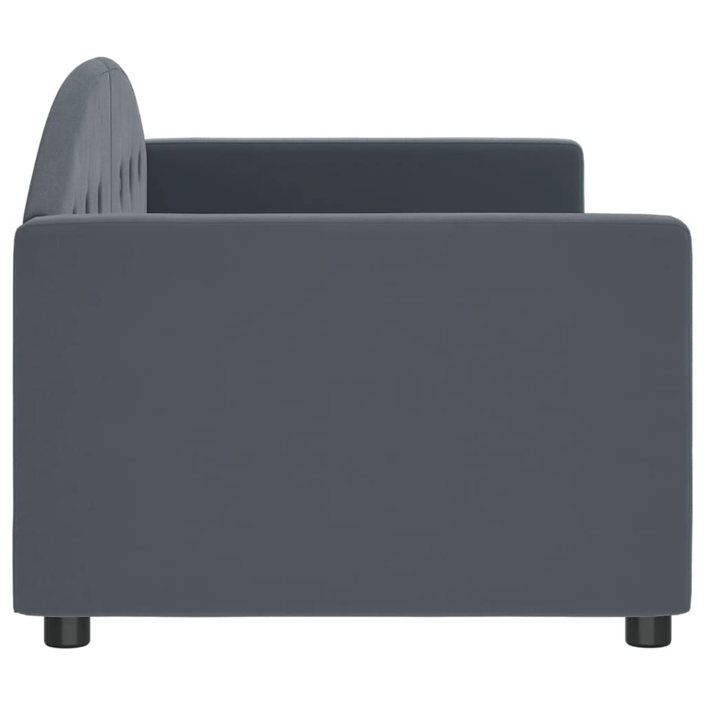 Lit de repos gris foncé 80x200 cm velours - XIOS