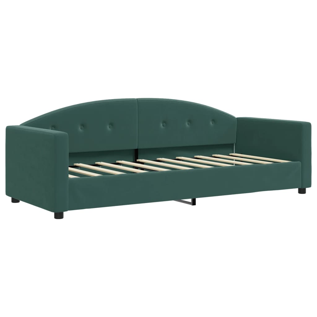 Lit de repos sans matelas vert foncé 80x200 cm velours - XIOS