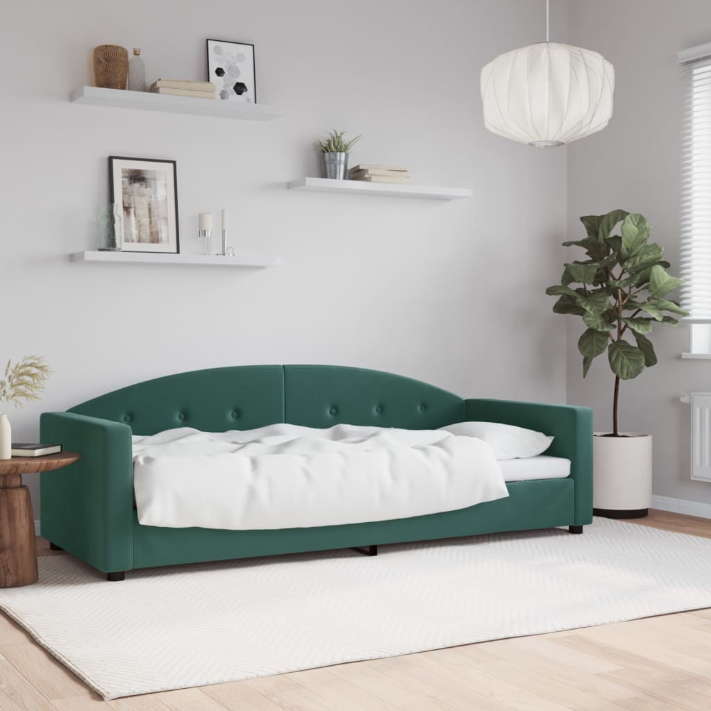 Lit de repos sans matelas vert foncé 80x200 cm velours - XIOS