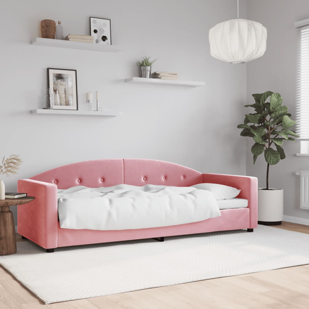 Lit de repos sans matelas rose 80x200 cm velours - XIOS