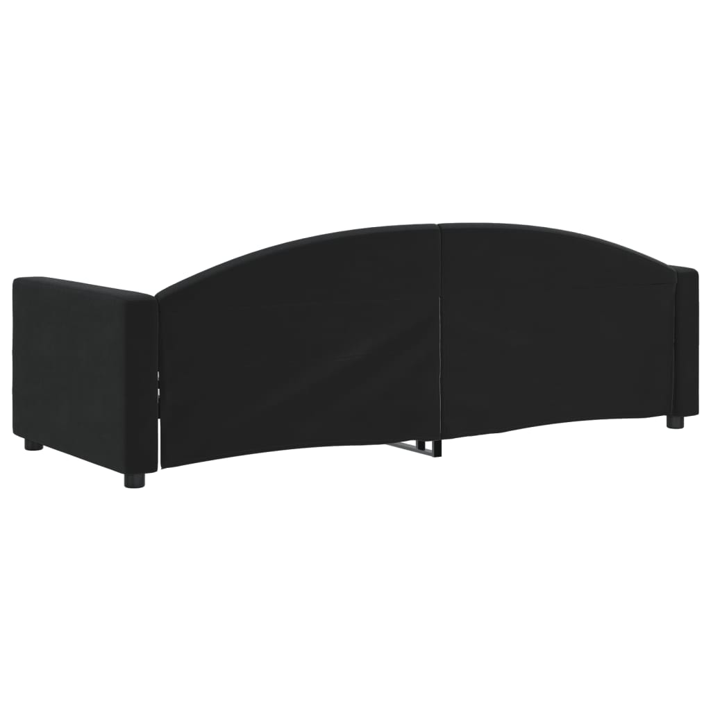 Lit de repos sans matelas noir 80x200 cm velours - XIOS