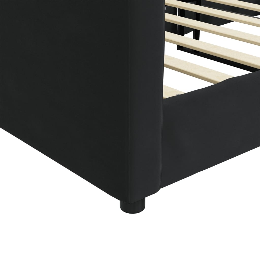 Lit de repos sans matelas noir 80x200 cm velours - XIOS