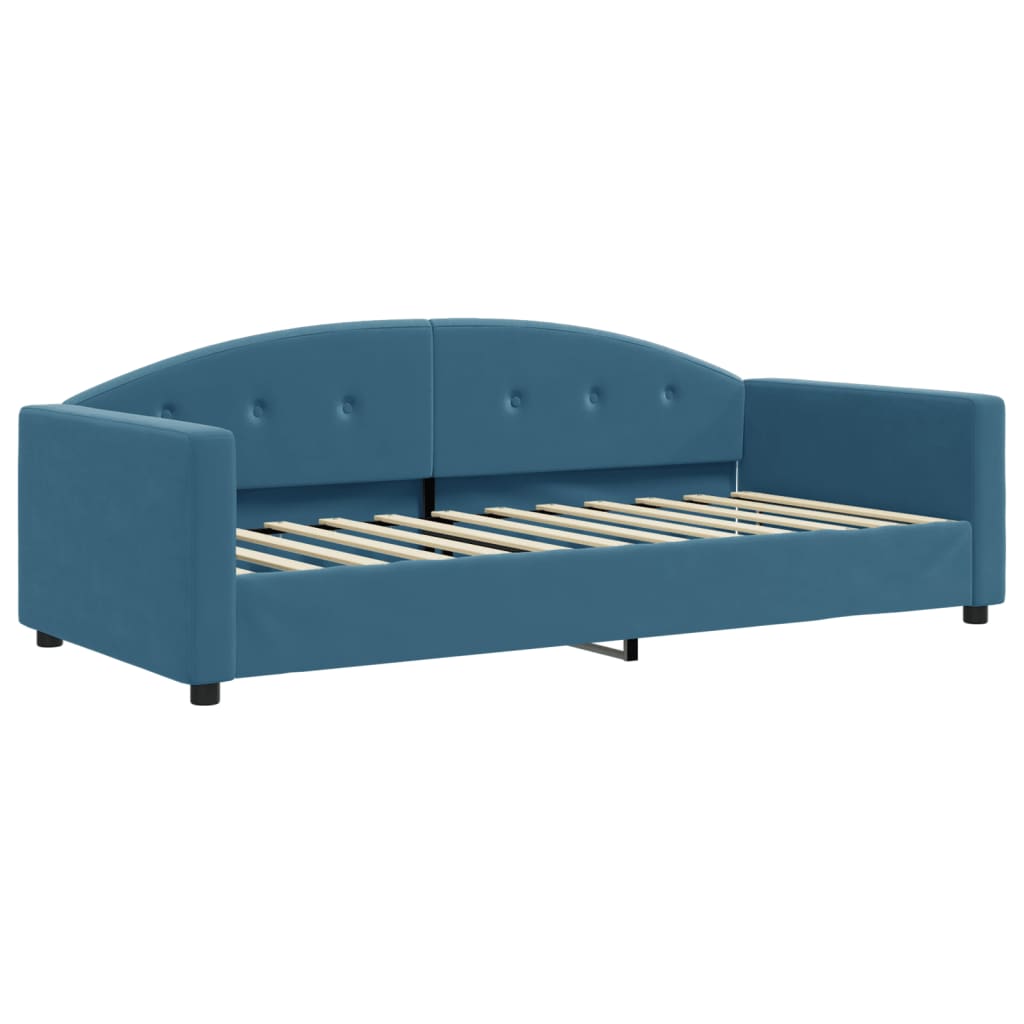 Lit de repos sans matelas bleu 90x200 cm velours - XIOS