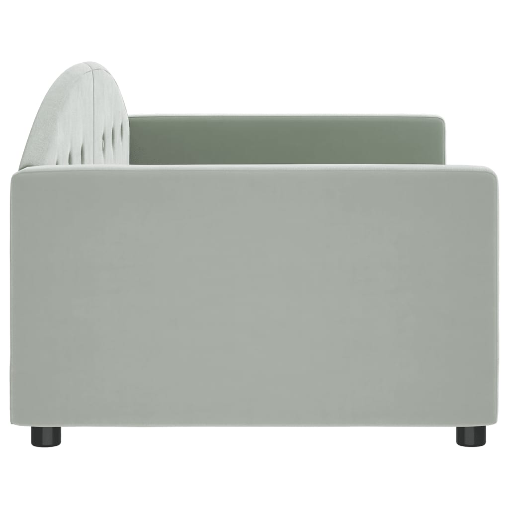 Lit de repos sans matelas gris clair 90x200 cm velours - XIOS