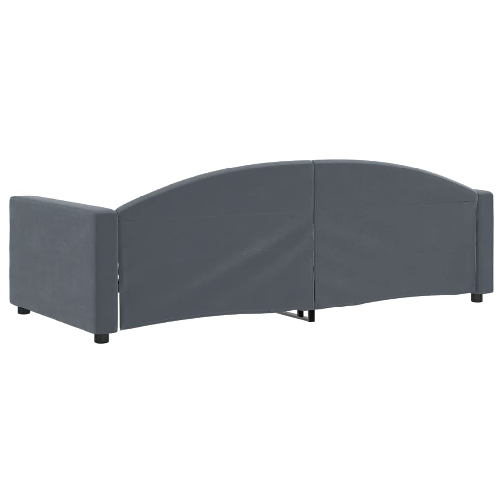 Lit de repos sans matelas gris foncé 90x200 cm velours - XIOS