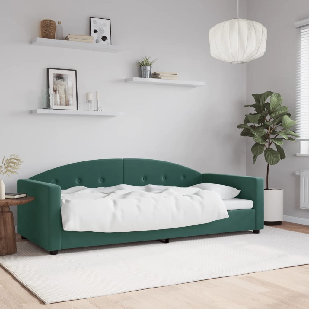 Lit de repos sans matelas vert foncé 90x200 cm velours - XIOS