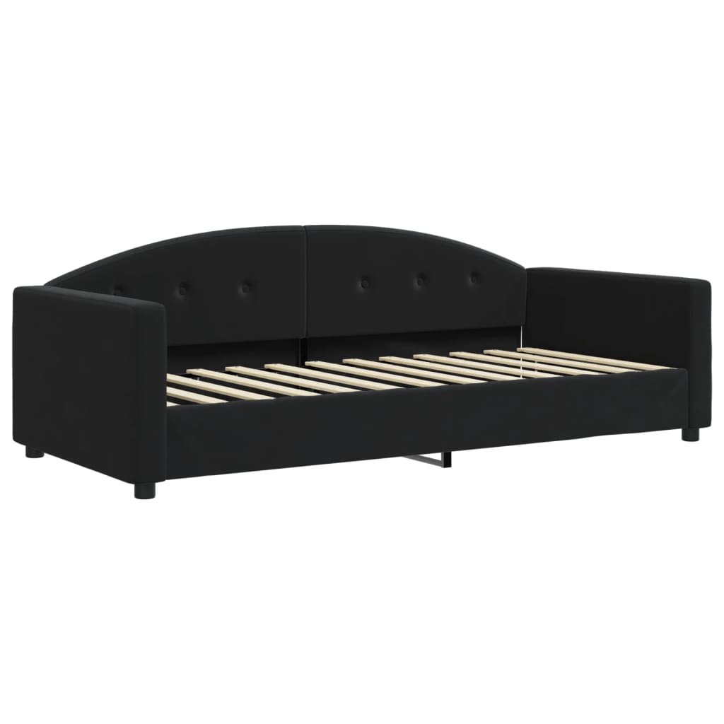 Lit de repos sans matelas noir 90x200 cm velours - XIOS