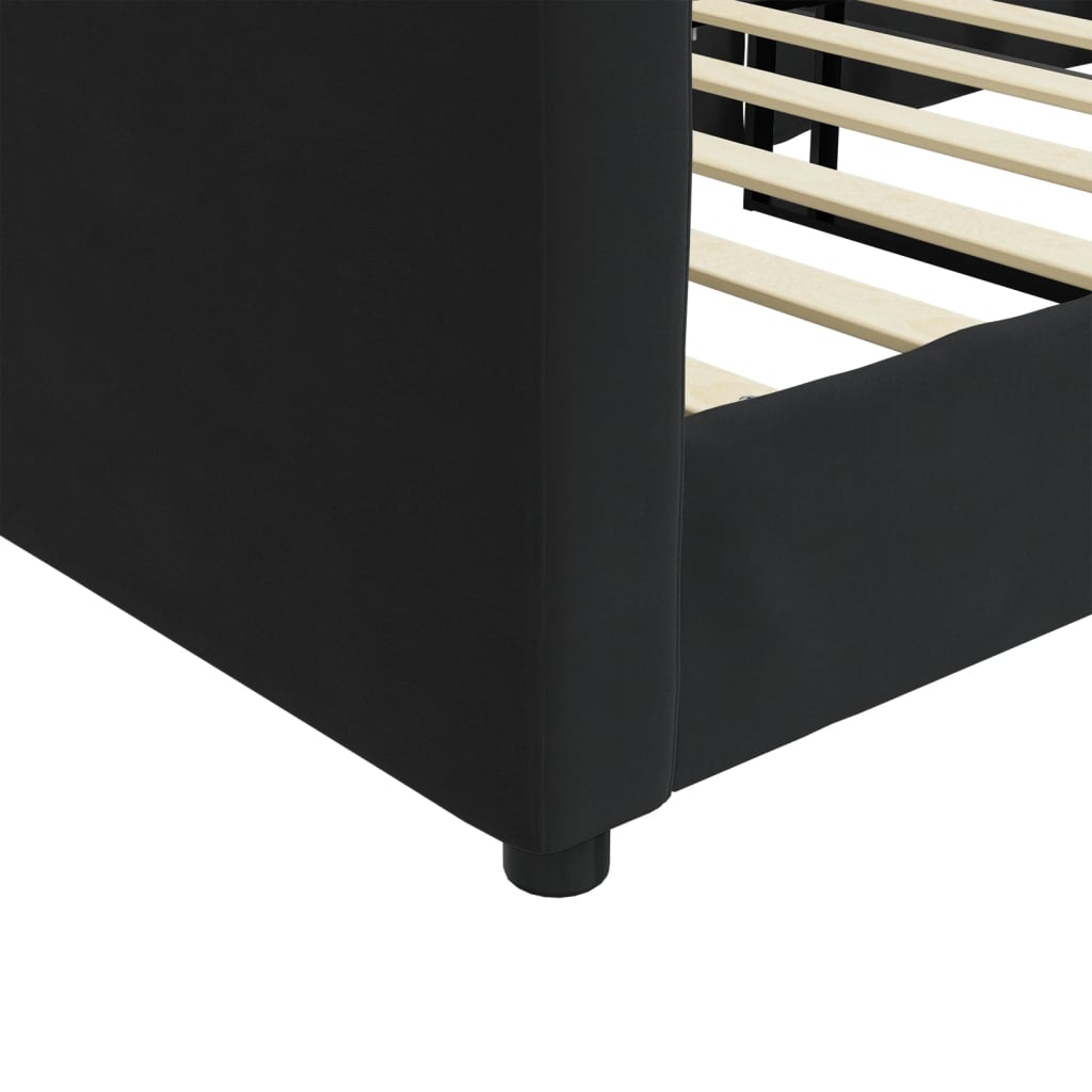 Lit de repos sans matelas noir 90x200 cm velours - XIOS