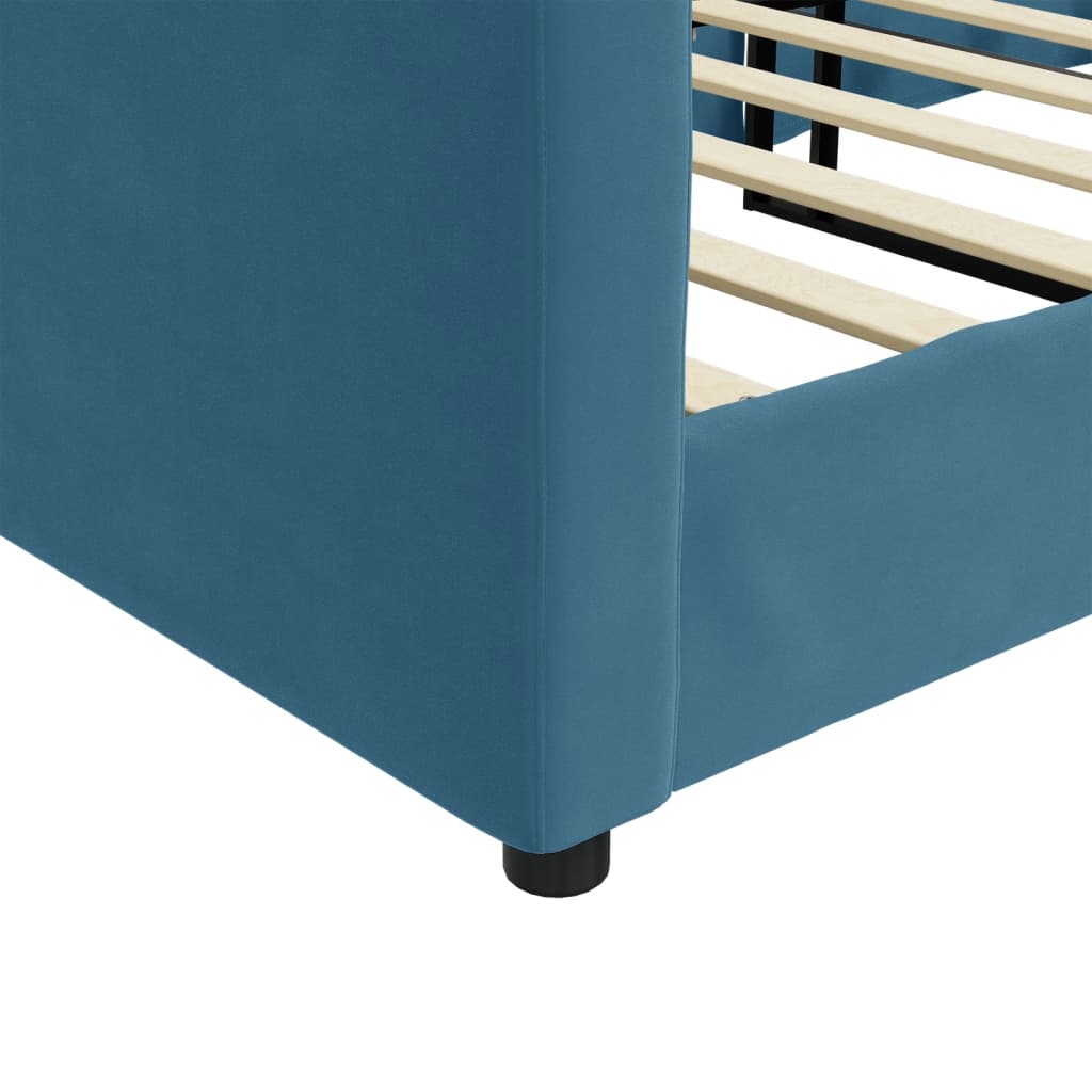 Lit de repos sans matelas bleu 100x200 cm velours - XIOS