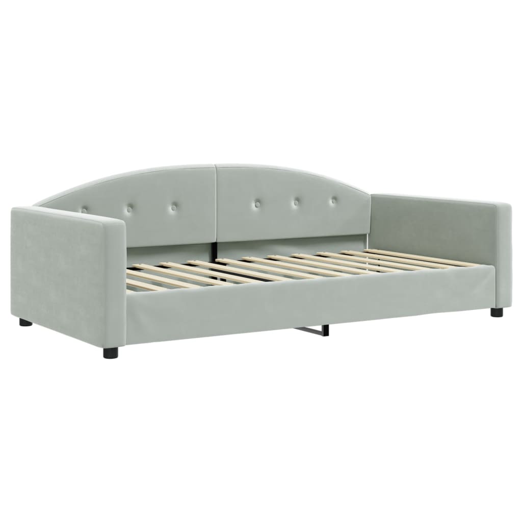 Lit de repos sans matelas gris clair 100x200 cm velours - XIOS