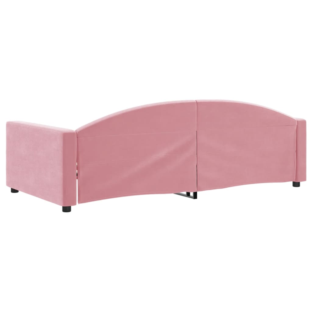 Lit de repos rose 100x200 cm velours - XIOS