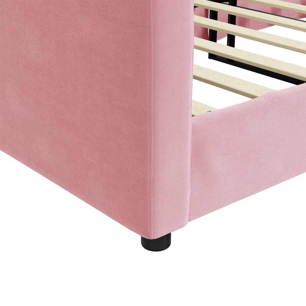 Lit de repos rose 100x200 cm velours - XIOS