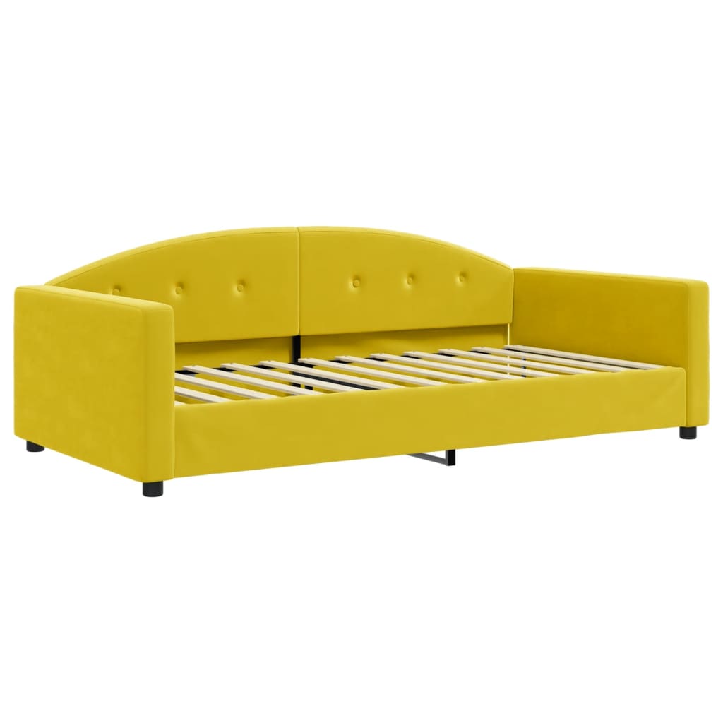 Lit de repos sans matelas jaune 100x200 cm velours - XIOS