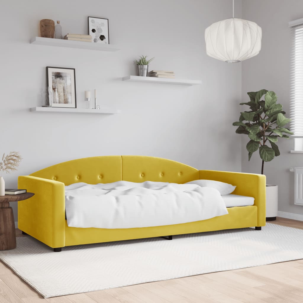 Lit de repos sans matelas jaune 100x200 cm velours - XIOS