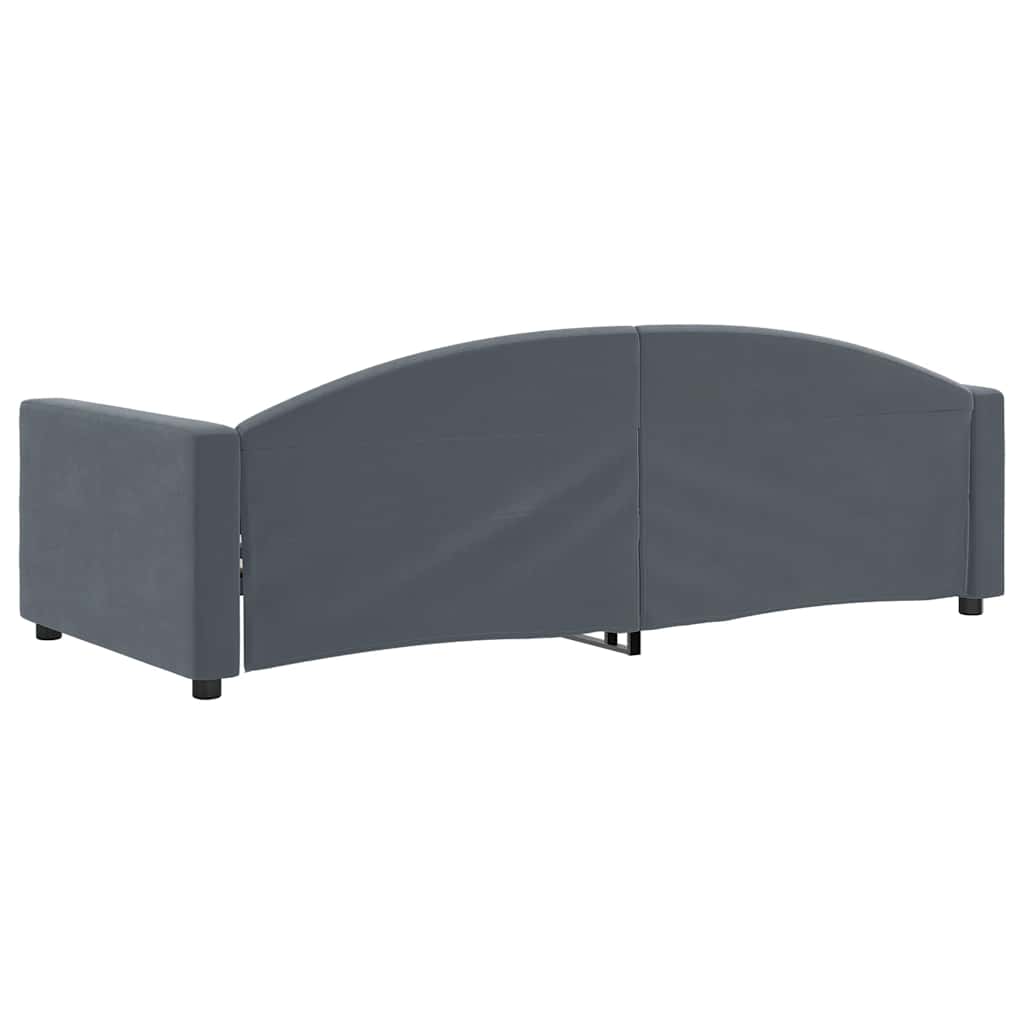 Lit de repos gris foncé 90x190 cm velours - XIOS