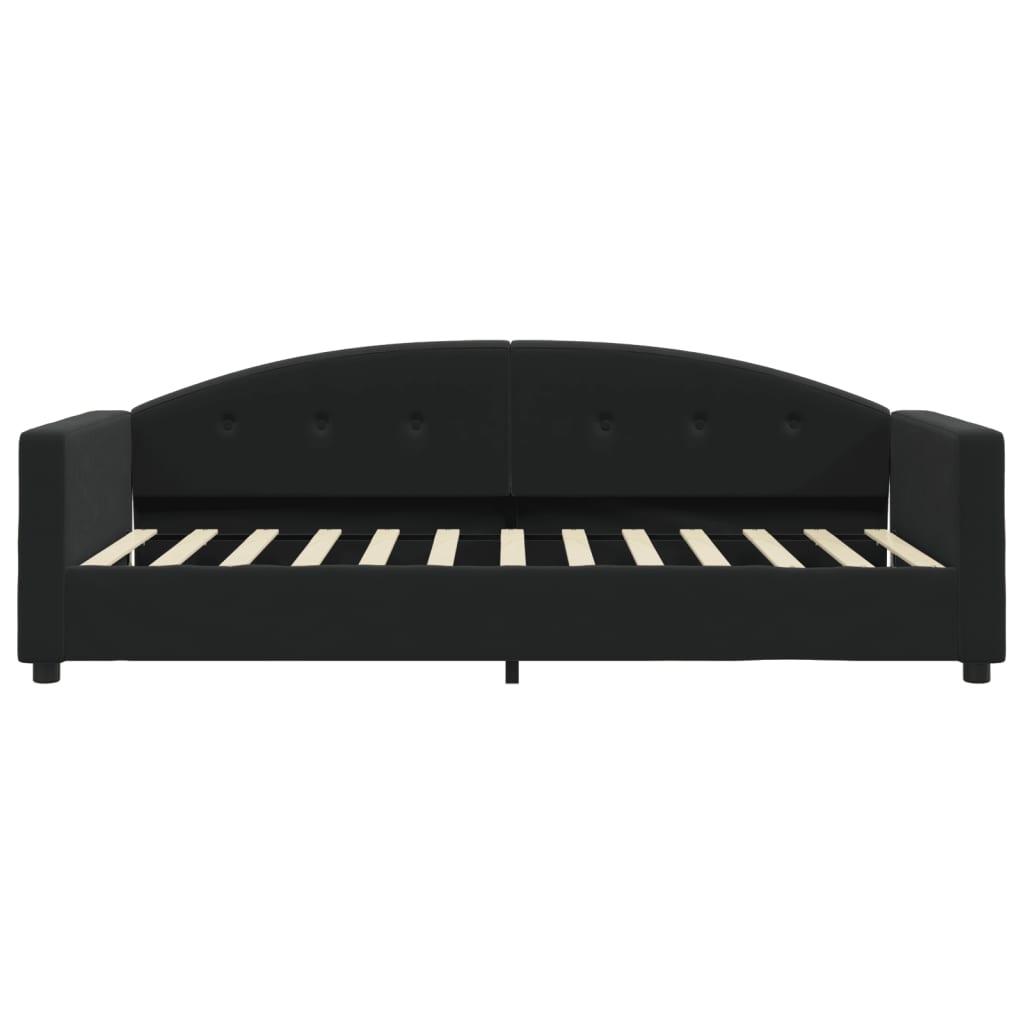 Lit de repos sans matelas noir 90x190 cm velours - XIOS