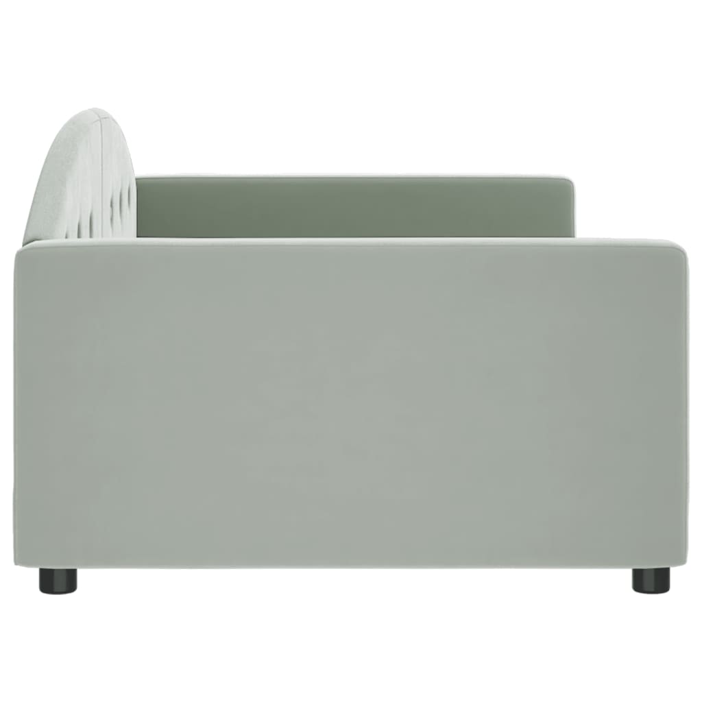 Lit de jour gris clair 100x190 cm velours - XIOS