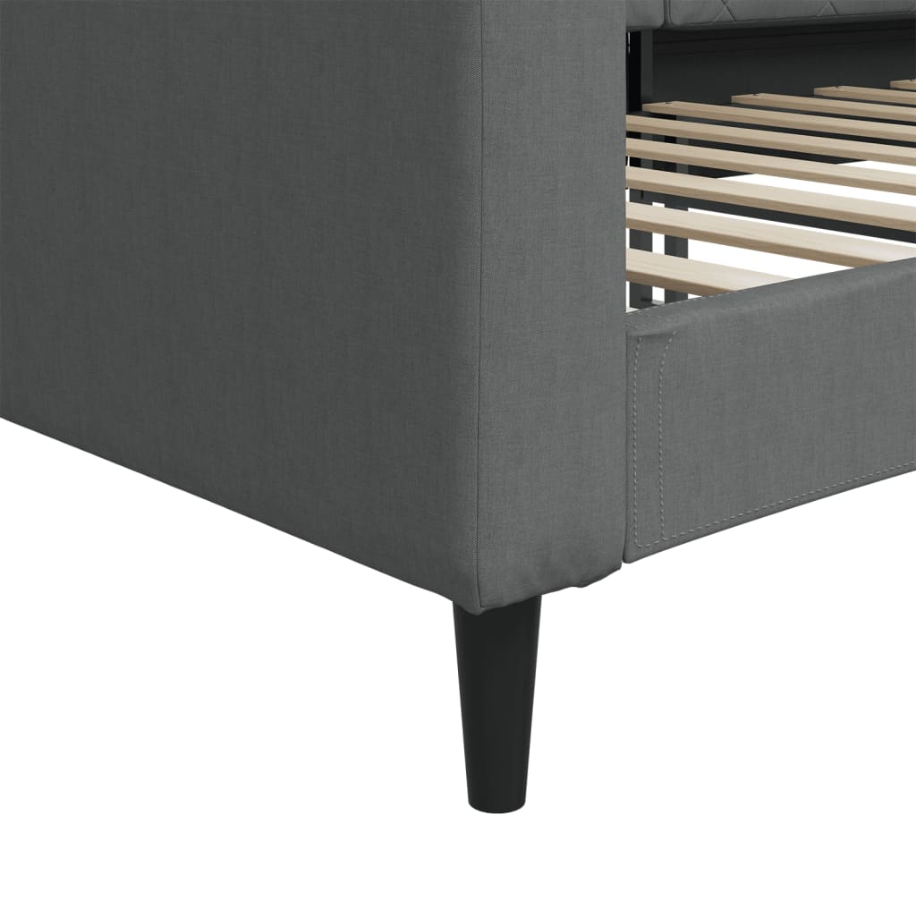 Lit de repos sans matelas gris foncé 80x200 cm tissu - XIOS