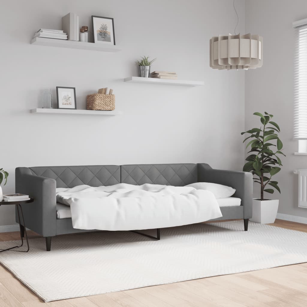 Lit de repos sans matelas gris foncé 80x200 cm tissu - XIOS