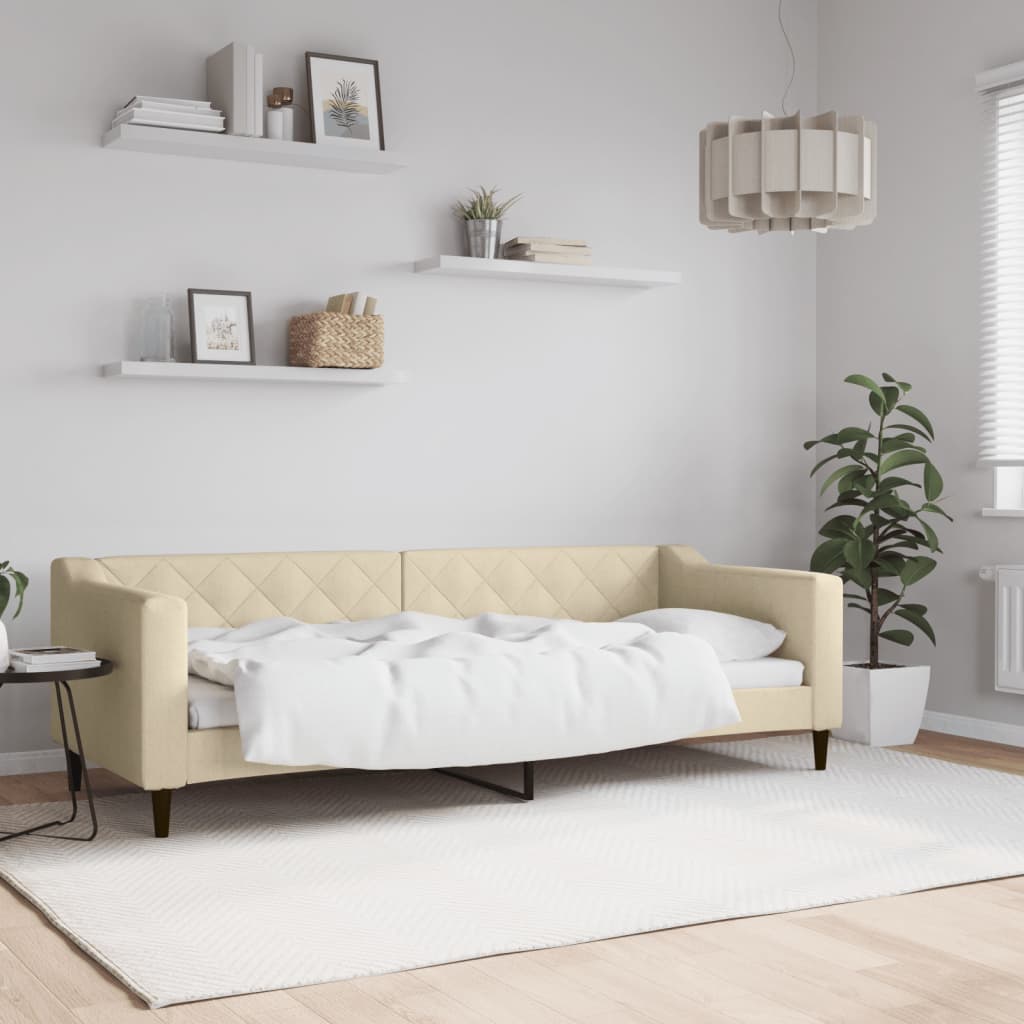 Lit de repos sans matelas crème 80x200 cm tissu - XIOS