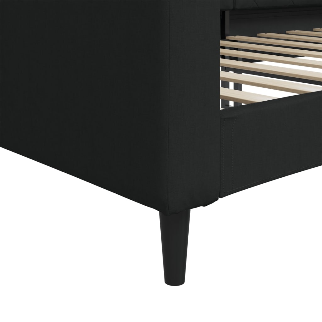 Lit de repos sans matelas noir 90x200 cm tissu - XIOS
