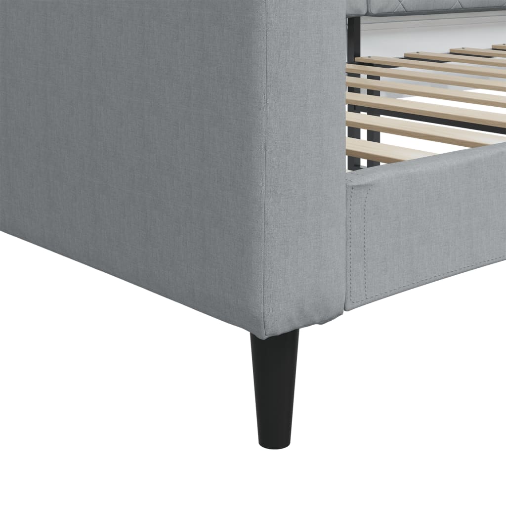 Lit de repos gris clair 100x200 cm tissu - XIOS