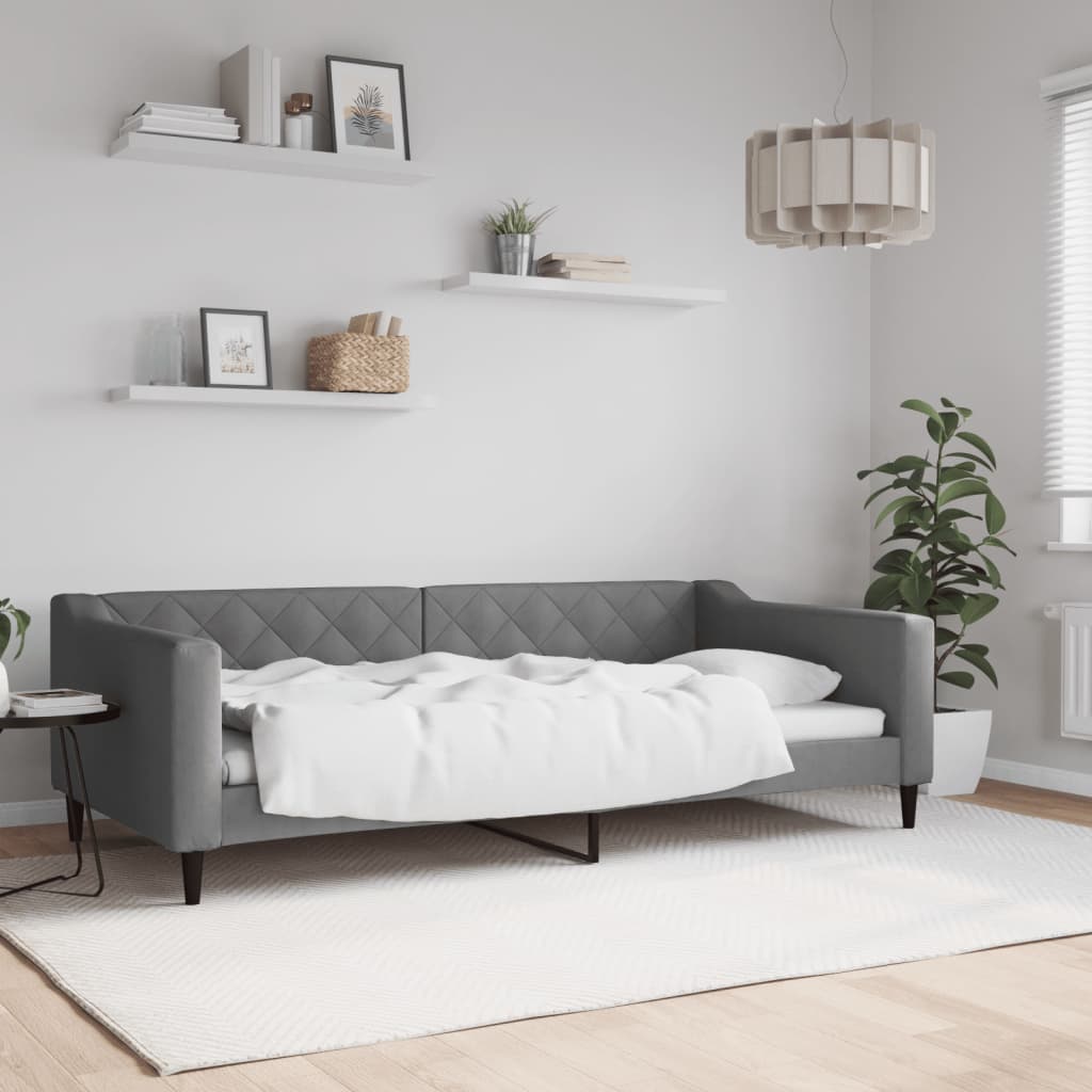 Lit de repos gris foncé 100x200 cm tissu - XIOS