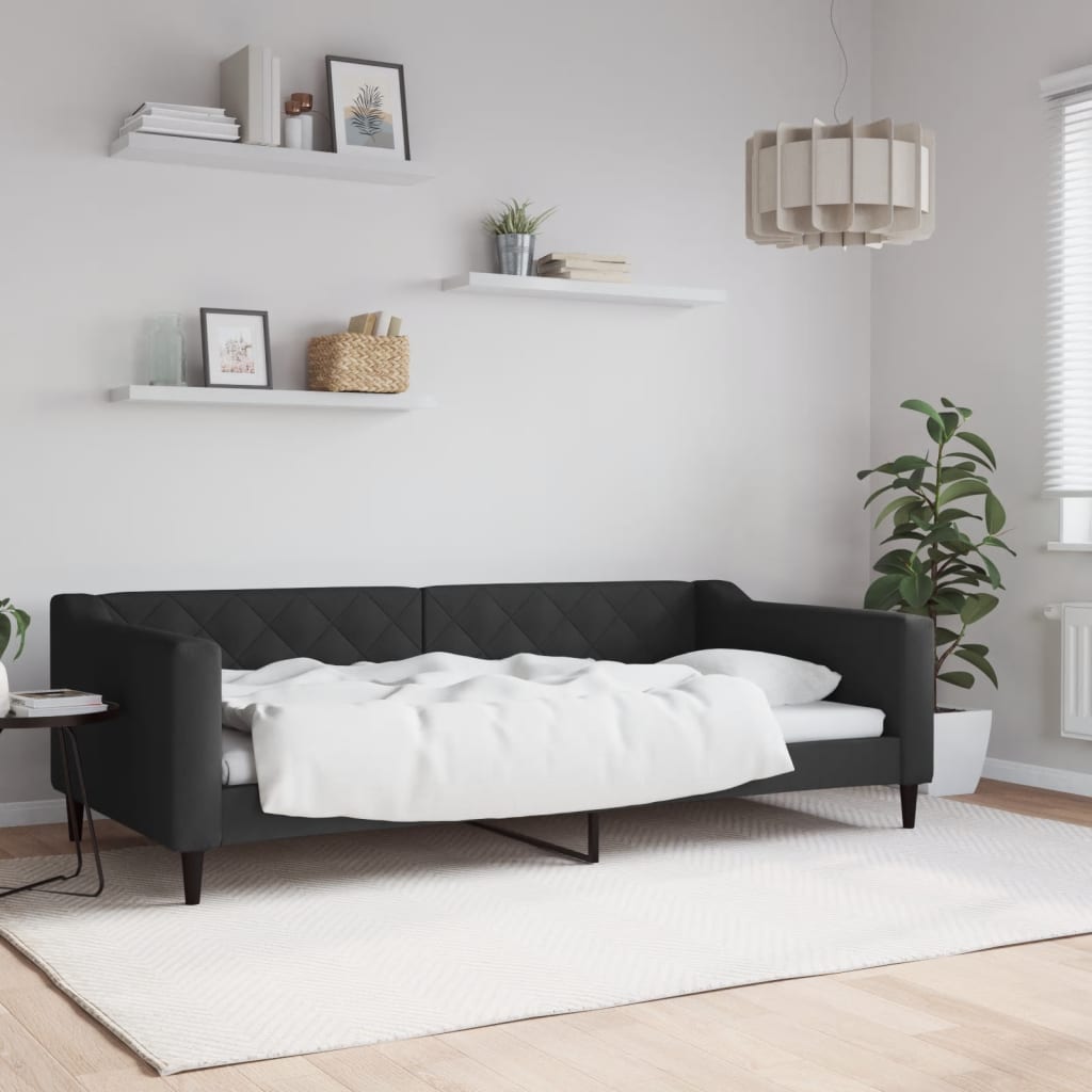 Lit de repos sans matelas noir 100x200 cm tissu - XIOS