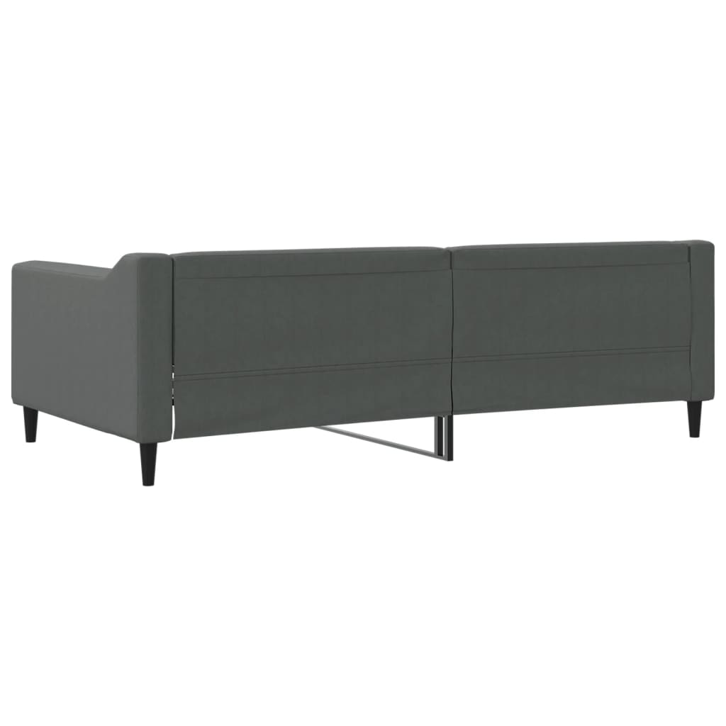 Lit de jour gris foncé 100x190 cm tissu - XIOS