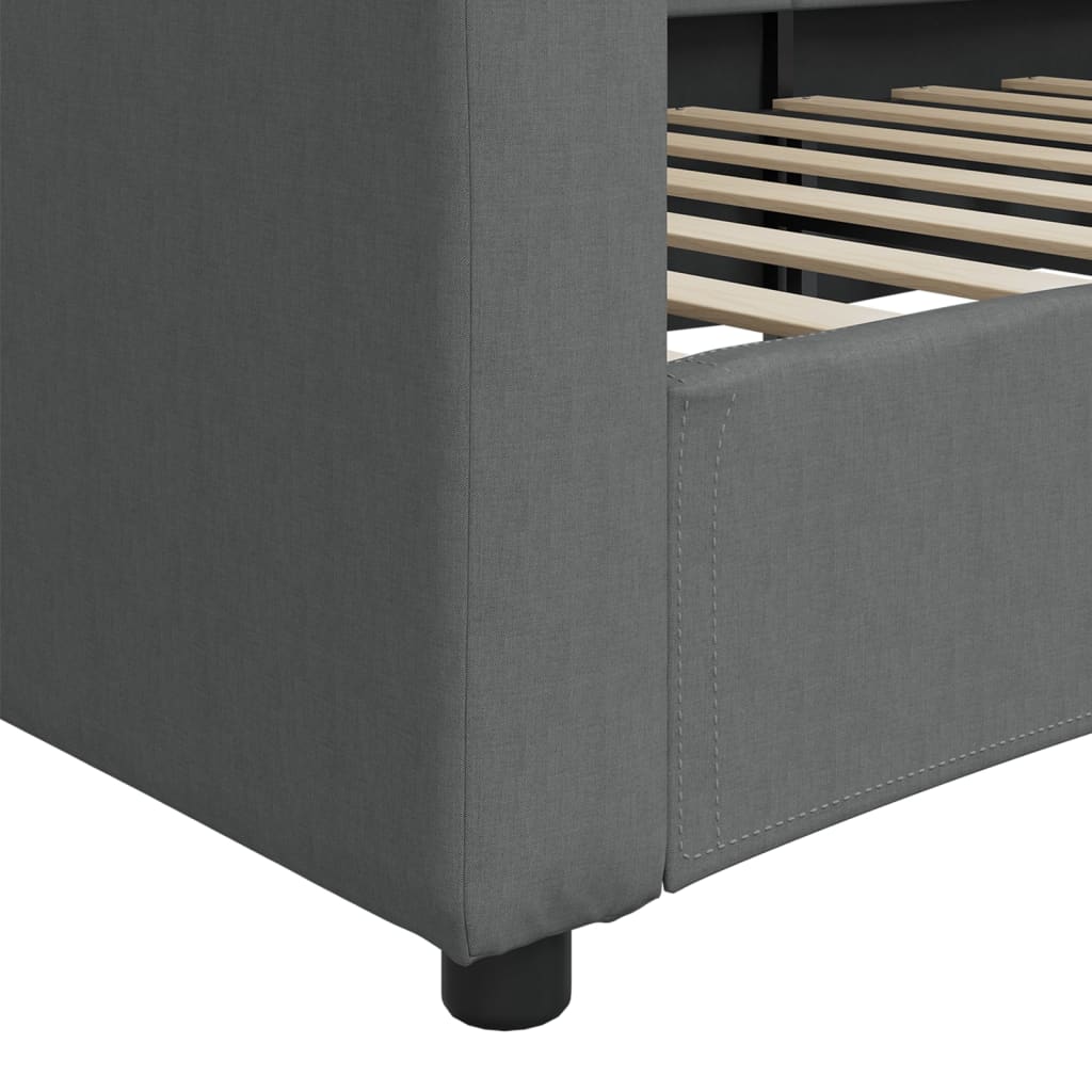 Lit de repos sans matelas gris foncé 80x200 cm tissu - XIOS