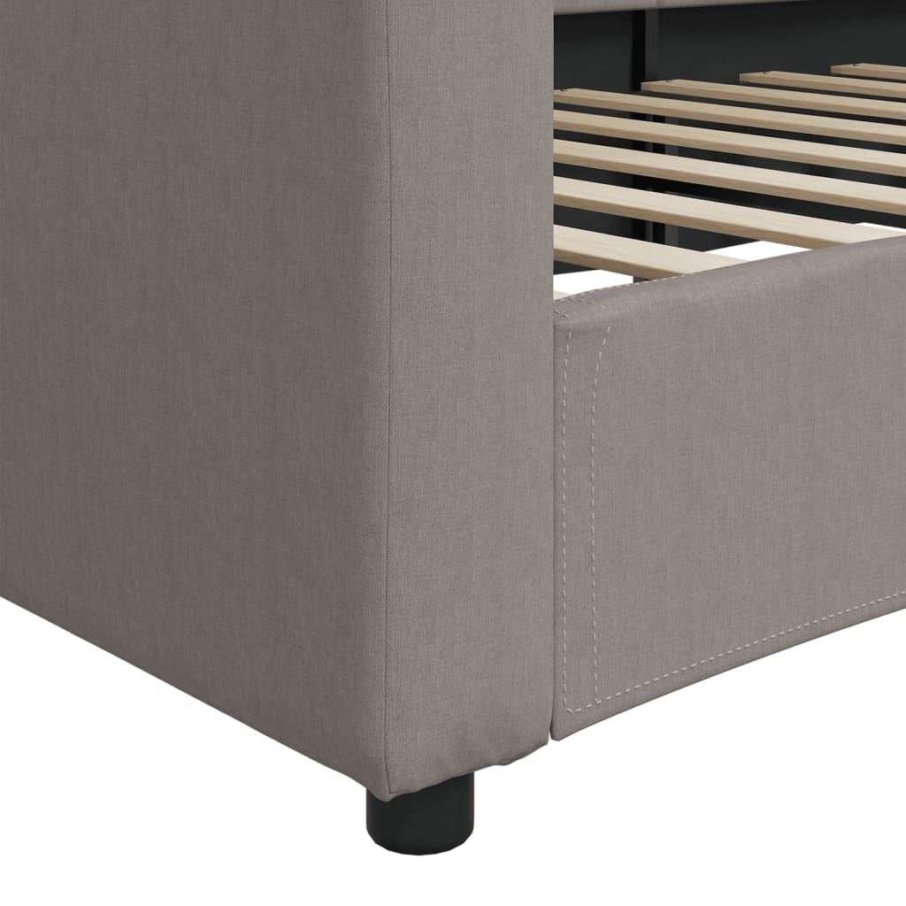 Lit de repos sans matelas taupe 80x200 cm tissu - XIOS