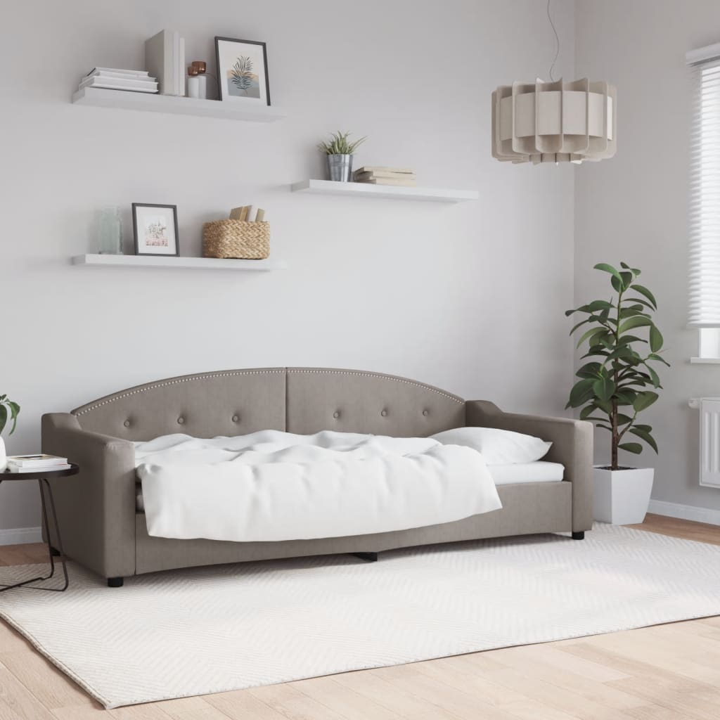 Lit de repos sans matelas taupe 80x200 cm tissu - XIOS