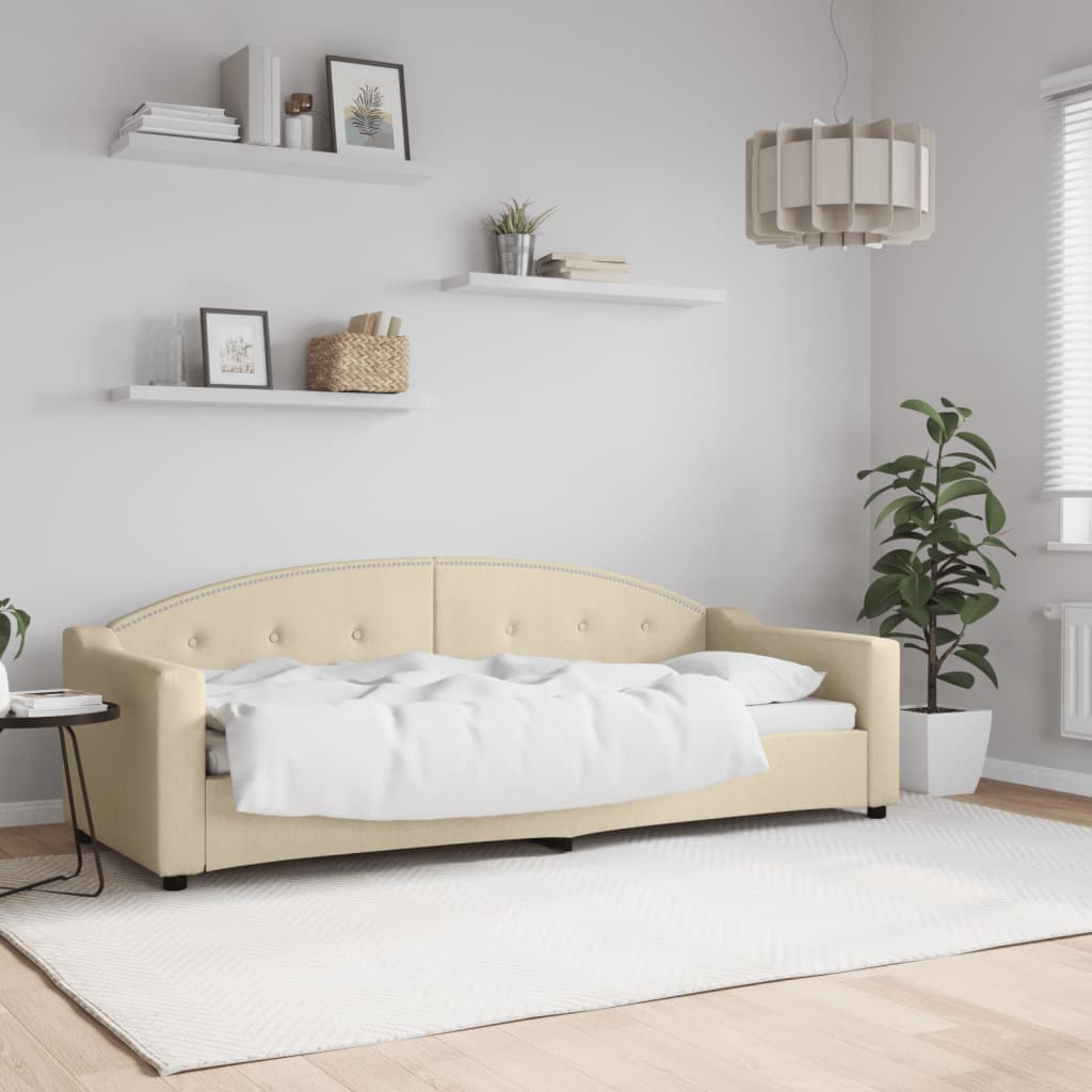 Lit de repos sans matelas crème 80x200 cm tissu - XIOS