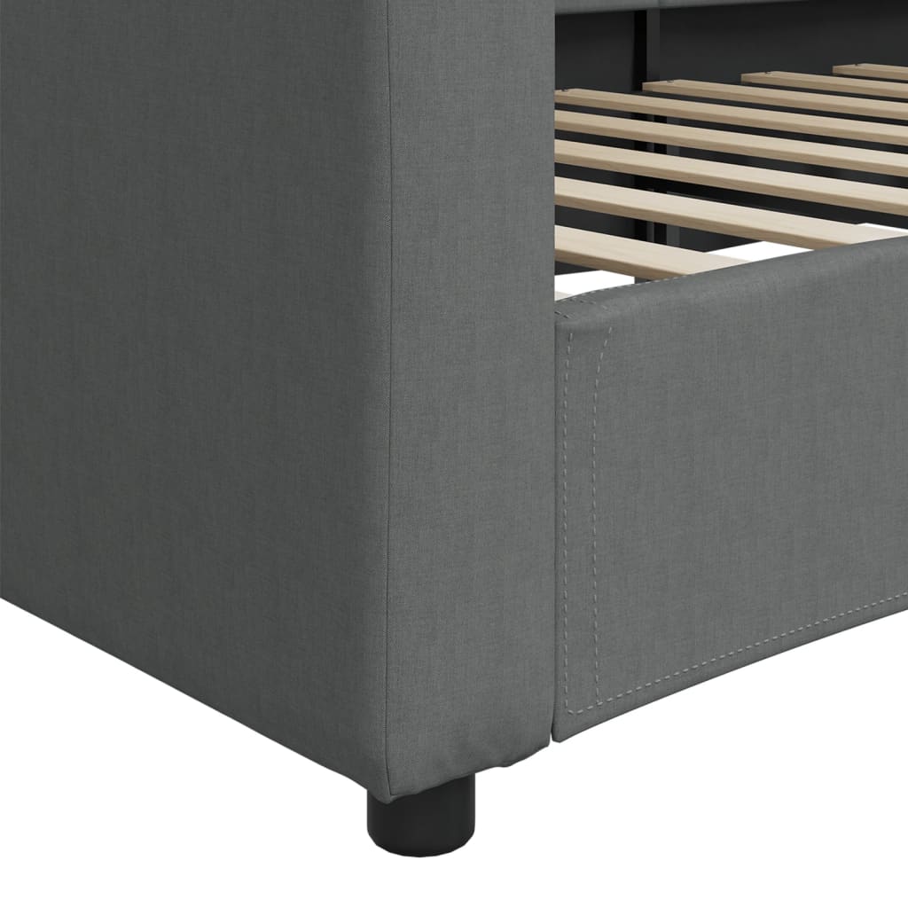 Lit de repos sans matelas gris foncé 90x200 cm tissu - XIOS