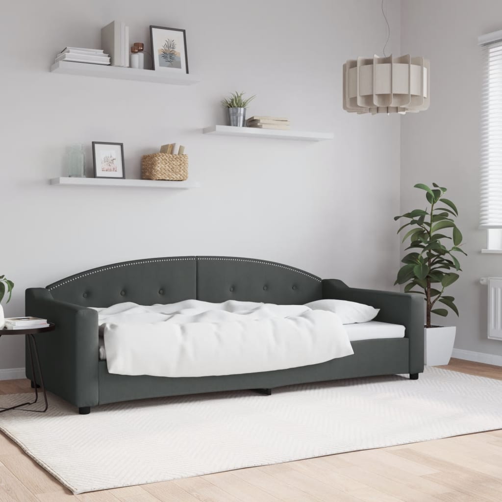Lit de repos sans matelas gris foncé 90x200 cm tissu - XIOS