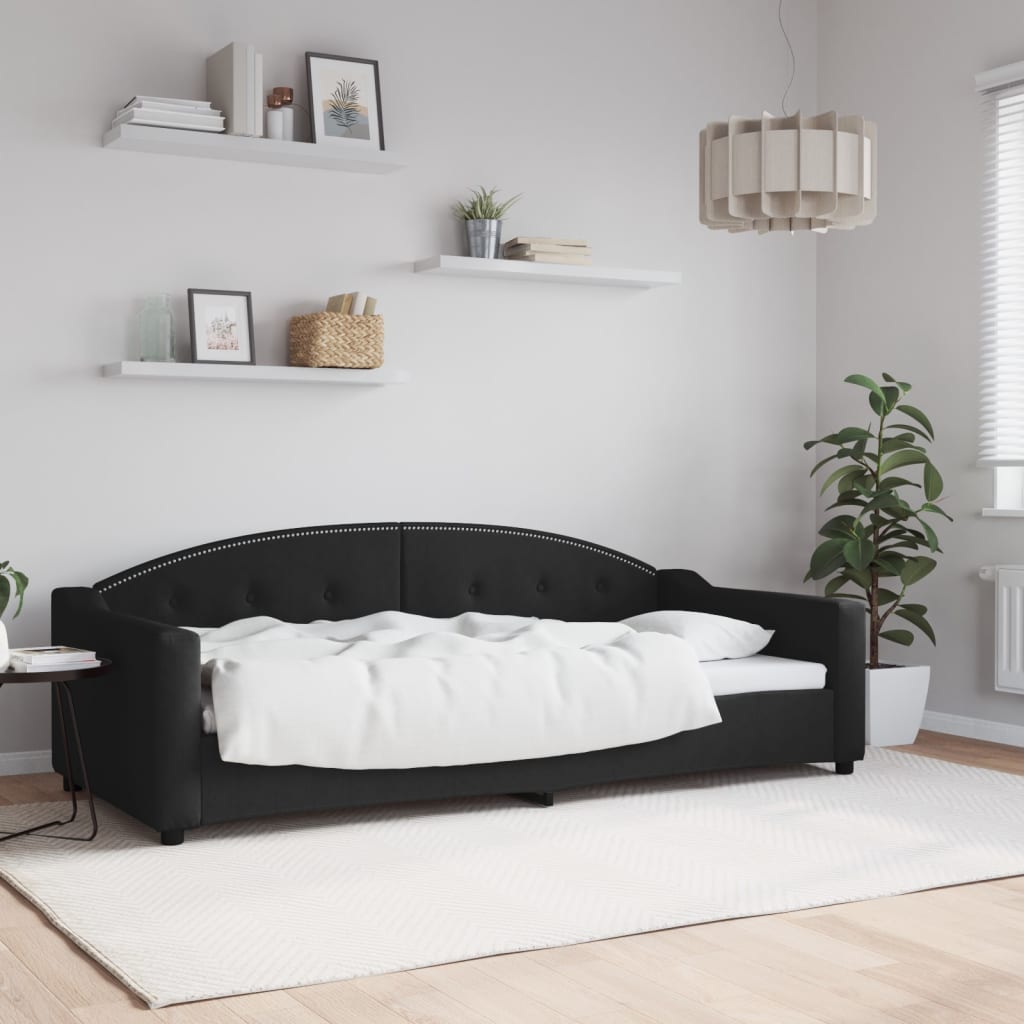Lit de repos sans matelas noir 90x200 cm tissu - XIOS