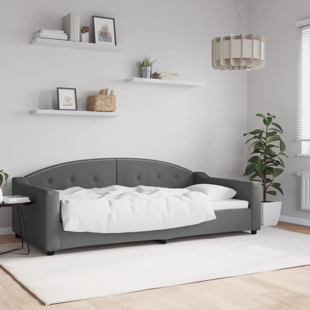 Lit de repos gris foncé 100x200 cm tissu - XIOS