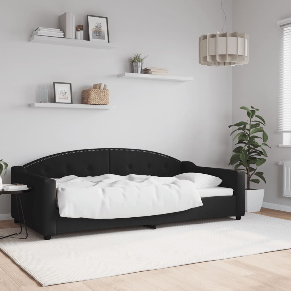 Lit de repos sans matelas noir 100x200 cm tissu - XIOS