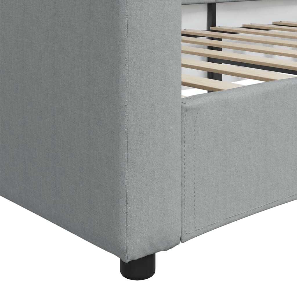 Lit de repos sans matelas gris clair 90x190 cm tissu - XIOS